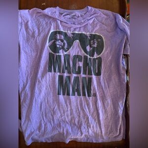 Macho Man Randy Savage In Sunglasses Mens Purple Shirt WWE Wrestling 2XL XXL
